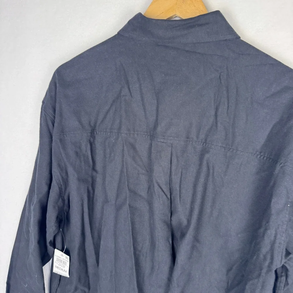 Mode of One Mens Relaxed Fit Flannel Shirt Deep Black 100197730MN Medium NWT